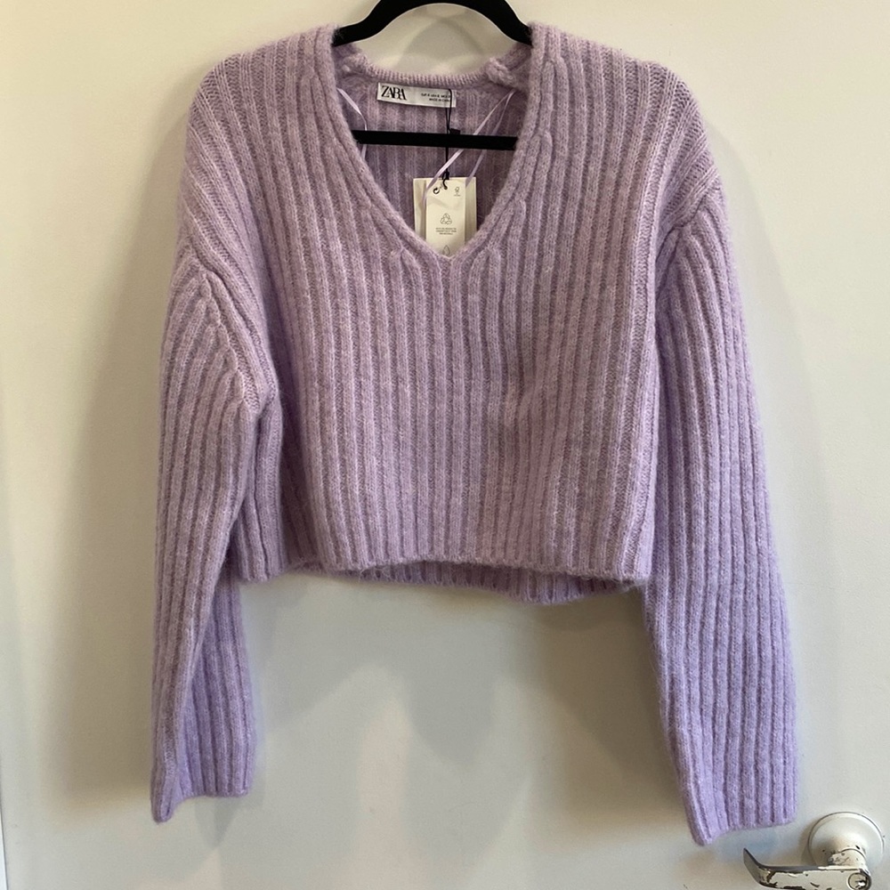 NWT Lilac cropped sweater by Zara
